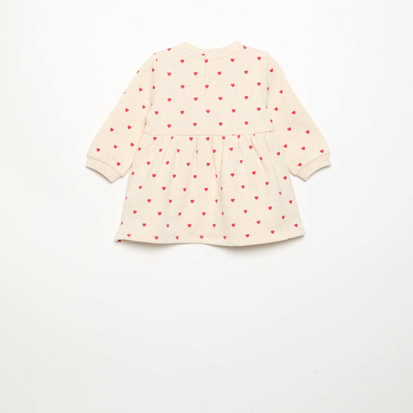 Robe imprimée à manches longues BEIGE