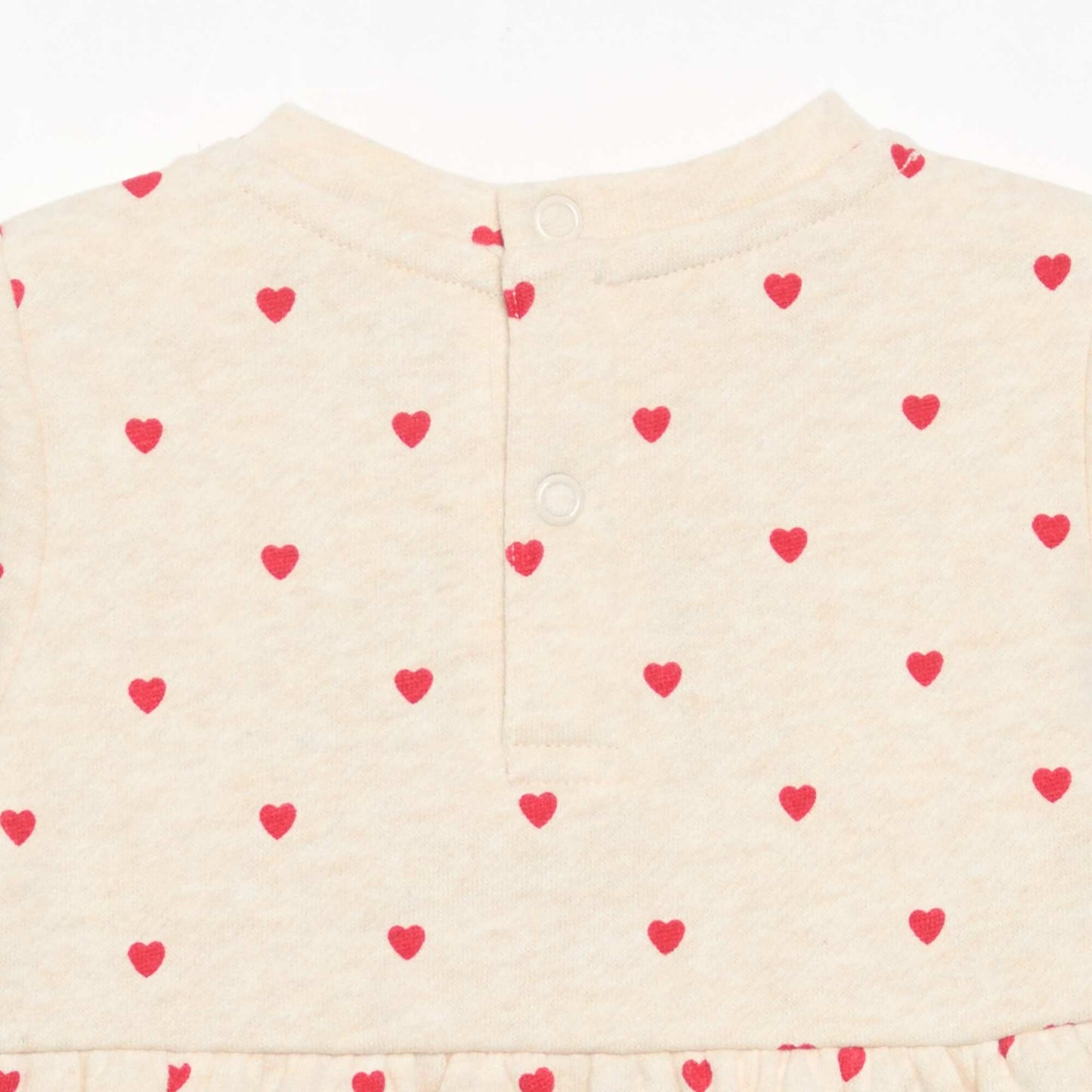 Robe imprimée à manches longues BEIGE