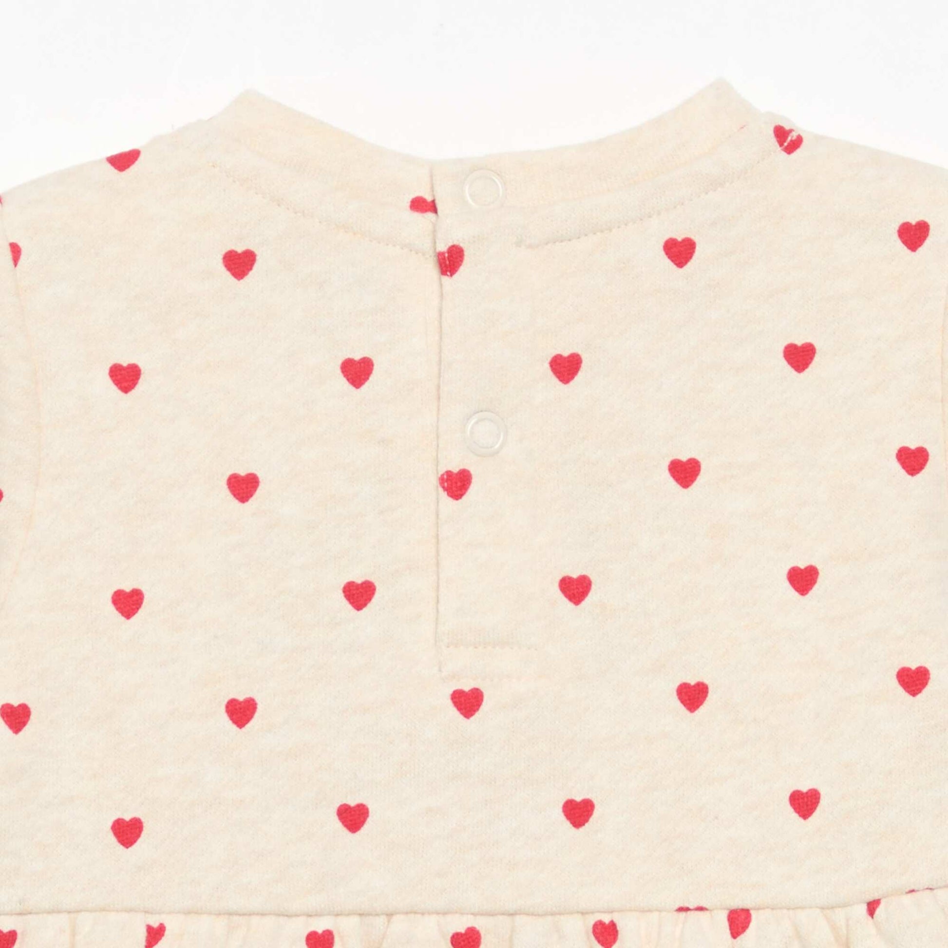 Robe imprimée à manches longues BEIGE
