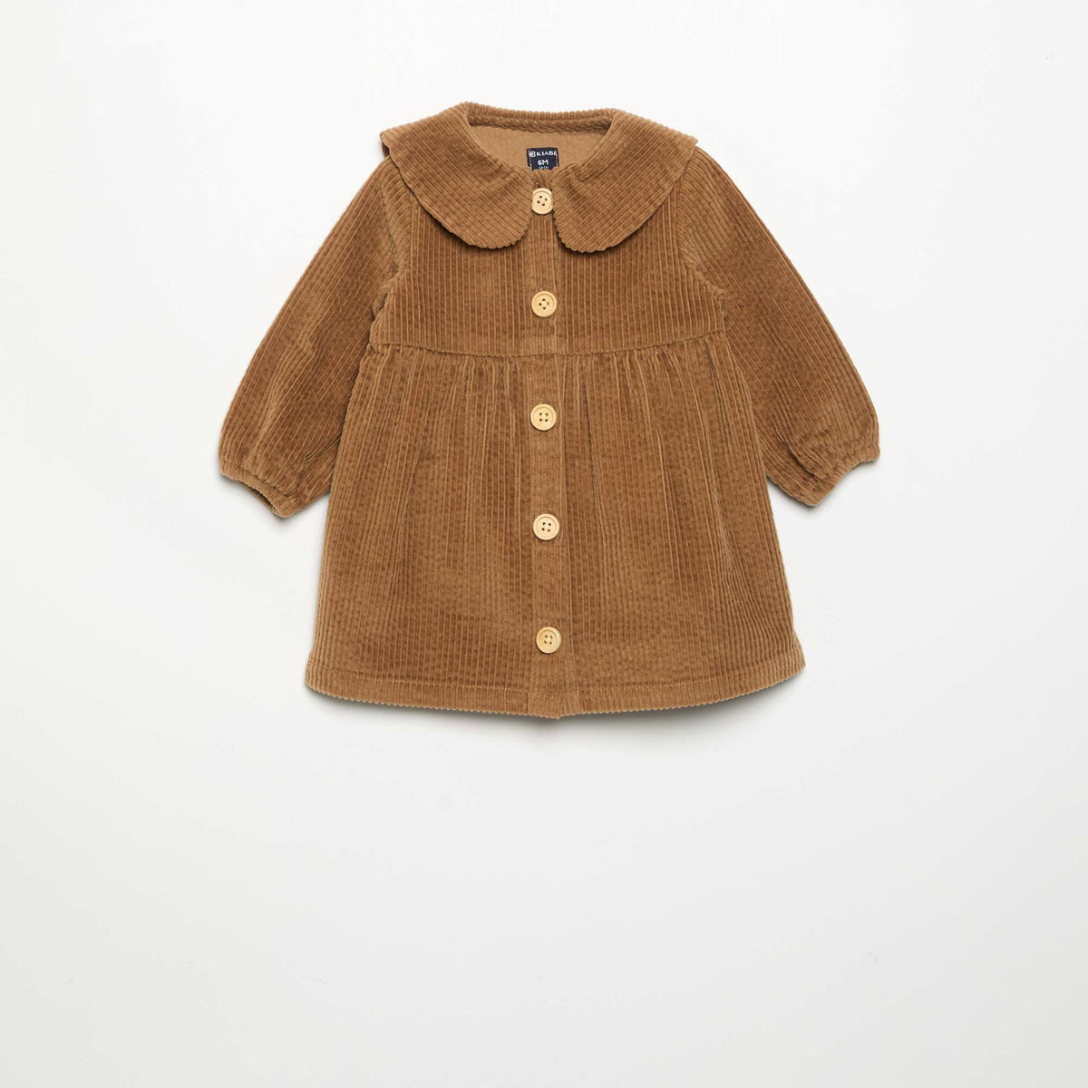 Robe à manches longues en velours BEIGE