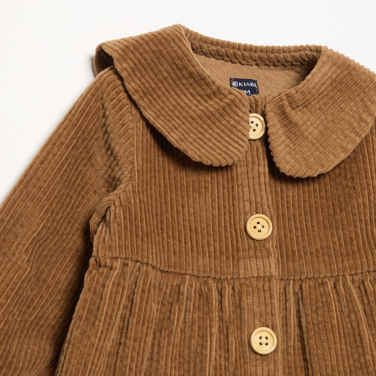 Robe à manches longues en velours BEIGE