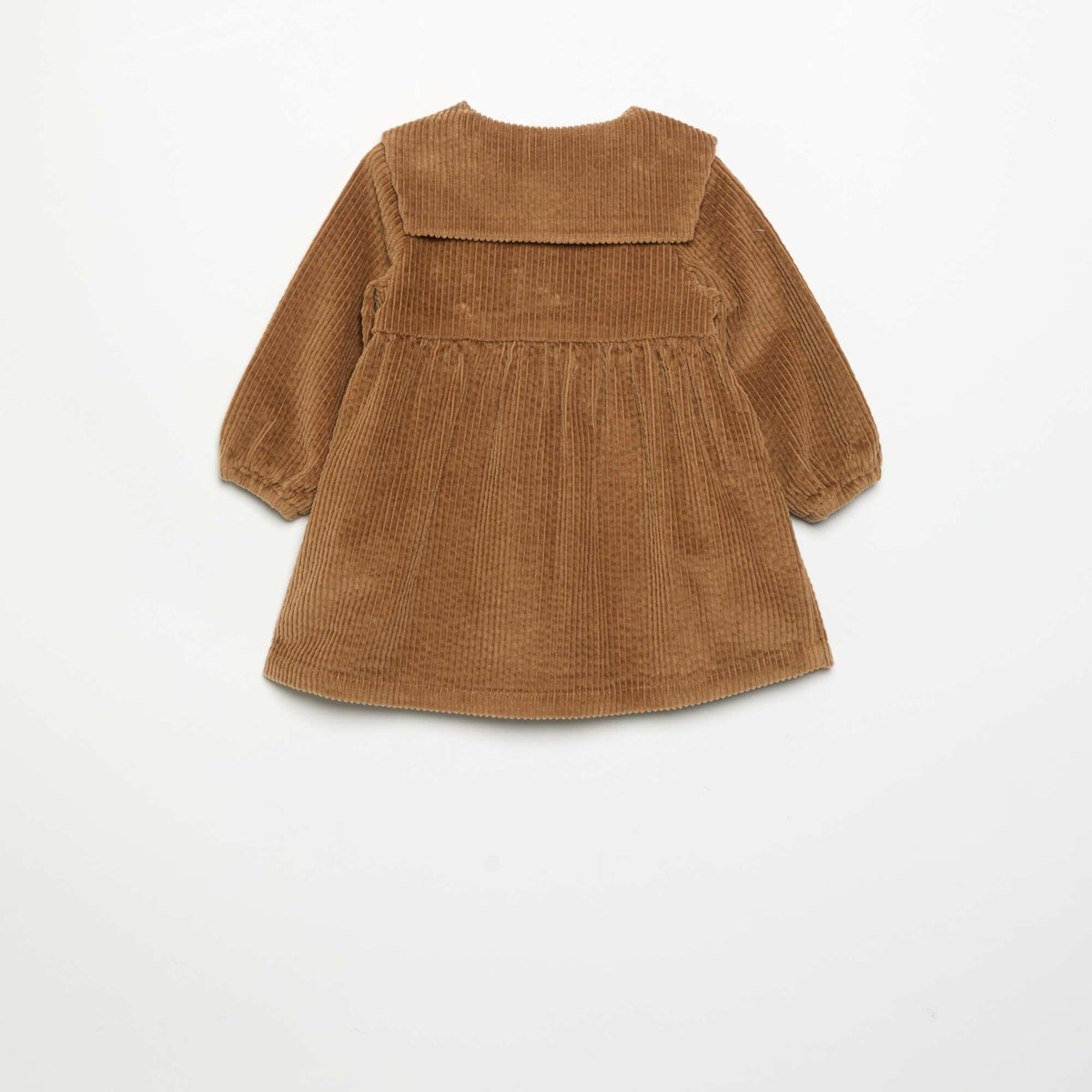 Robe à manches longues en velours BEIGE