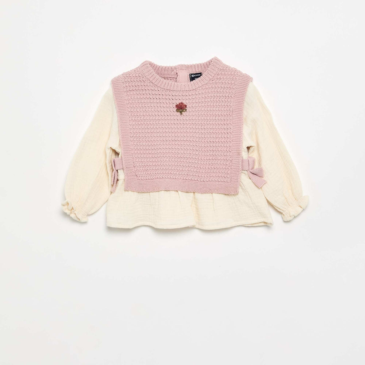 Pull avec manches en voile de coton VIOLET