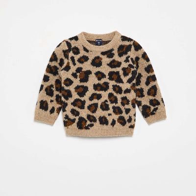 Pull imprimé 'léopard' BEIGE