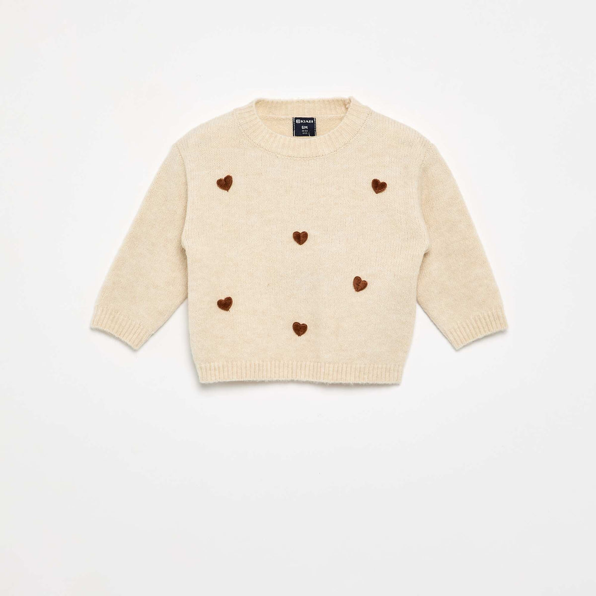 Pull avec animations 'cœurs' BEIGE