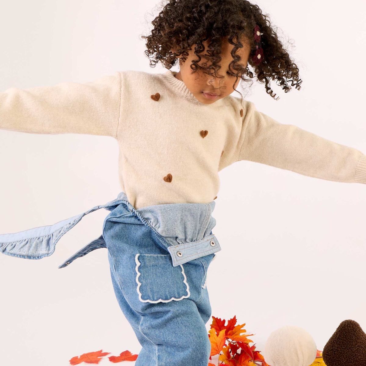 Pull avec animations 'cœurs' BEIGE