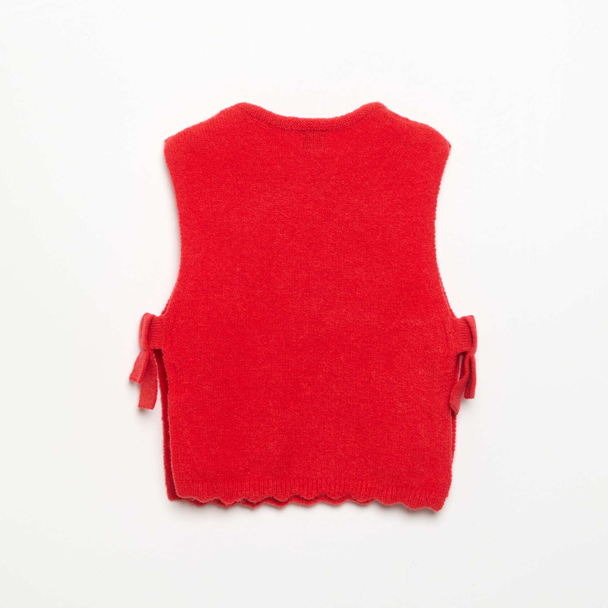 Pull sans manches avec écharpe amovible ROUGE