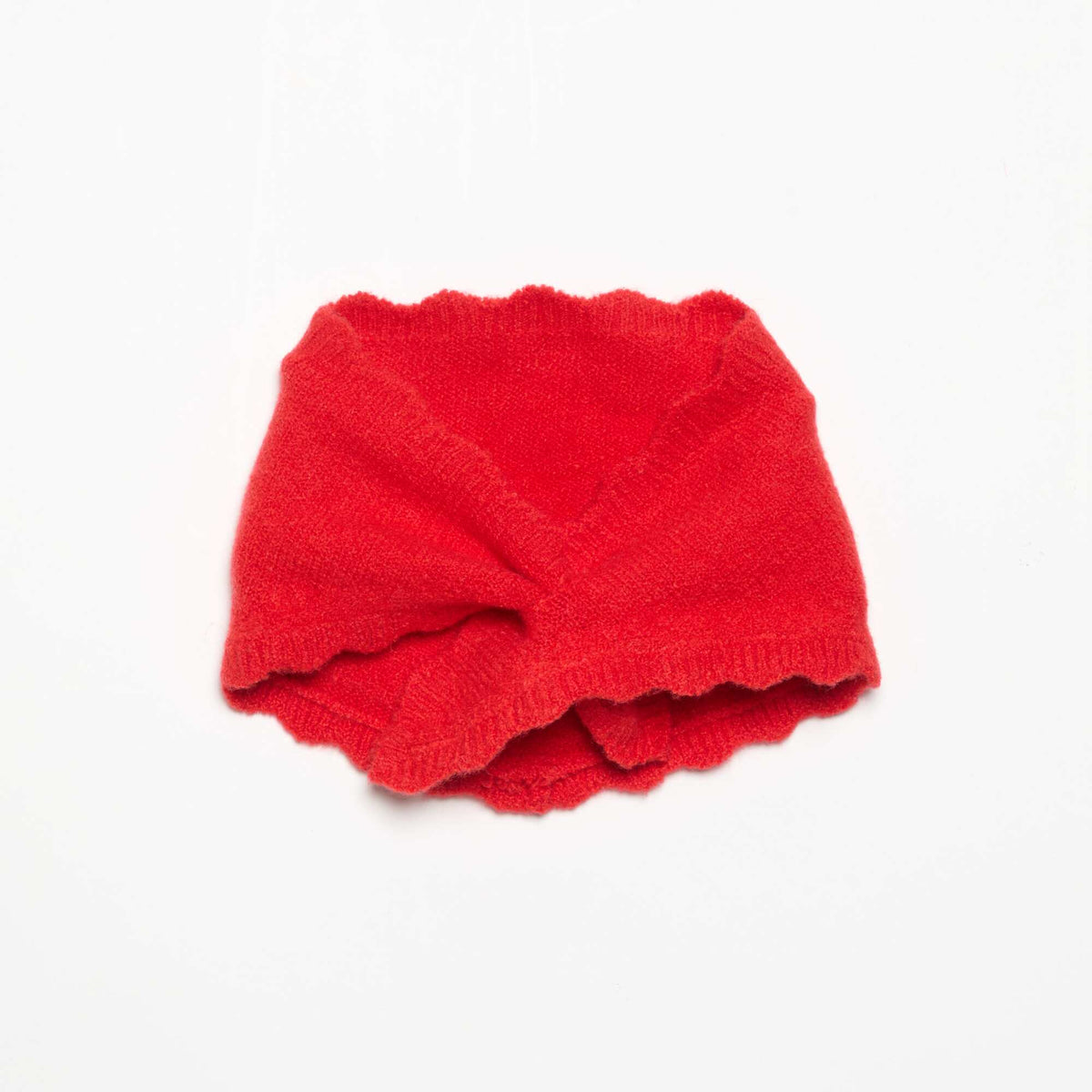 Pull sans manches avec écharpe amovible ROUGE