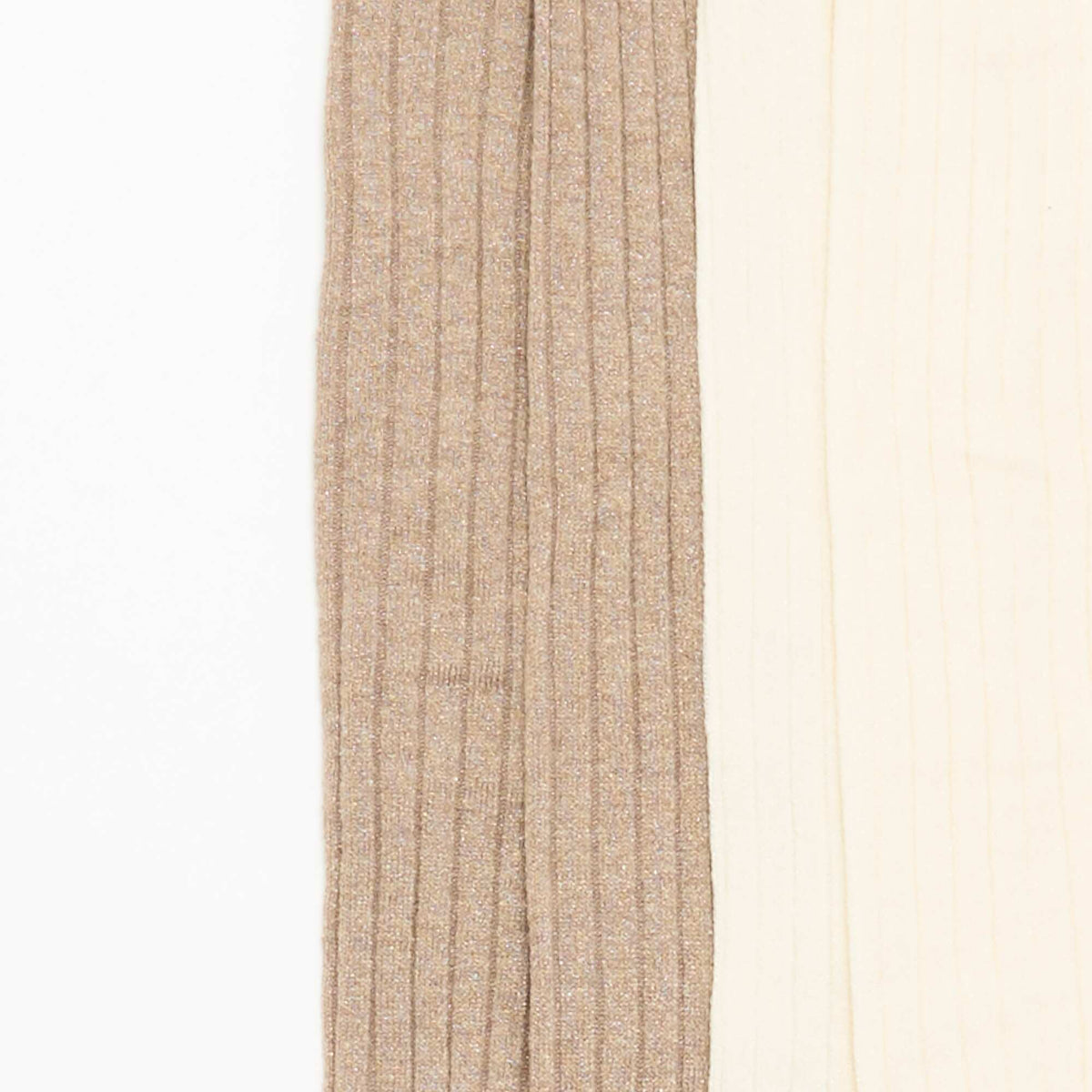 Lot de 2 collants en matière côtelée BEIGE