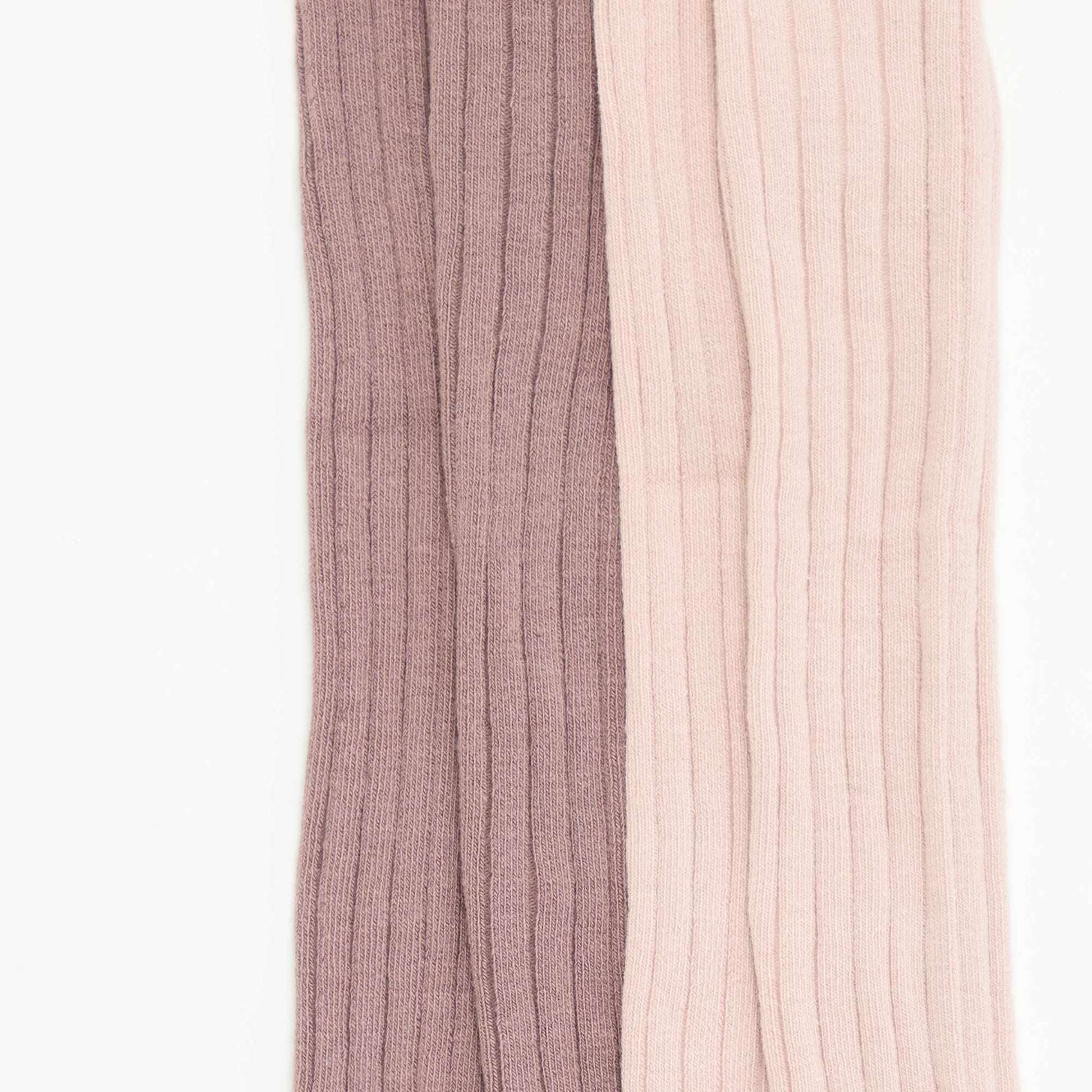 Lot de 2 paires de collants en maille côtelée ROSE