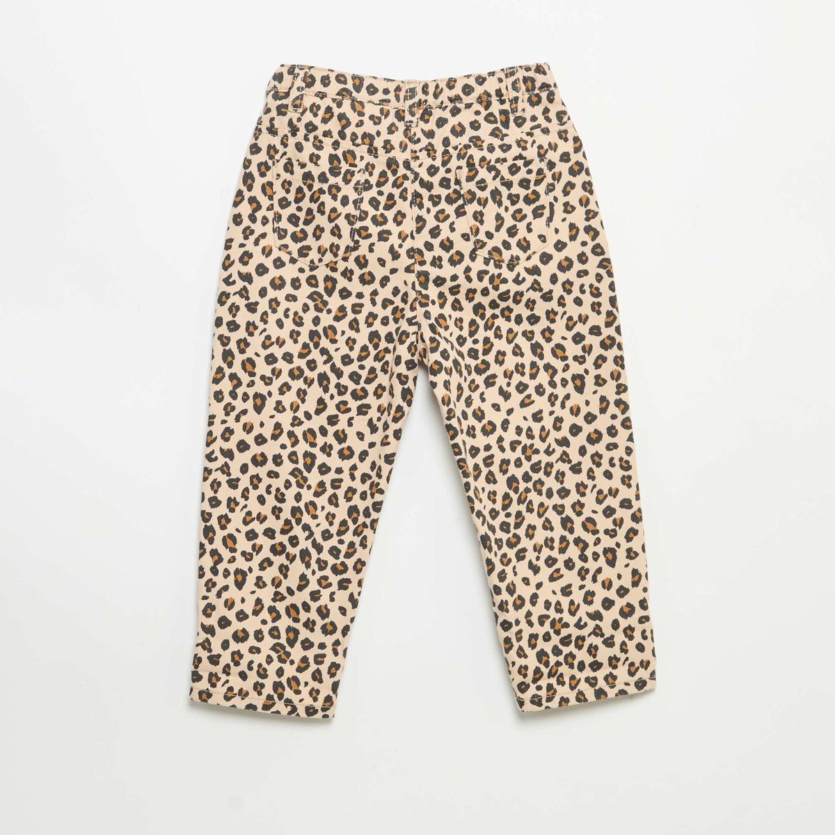 Pantalon en twill motif léopard BEIGE