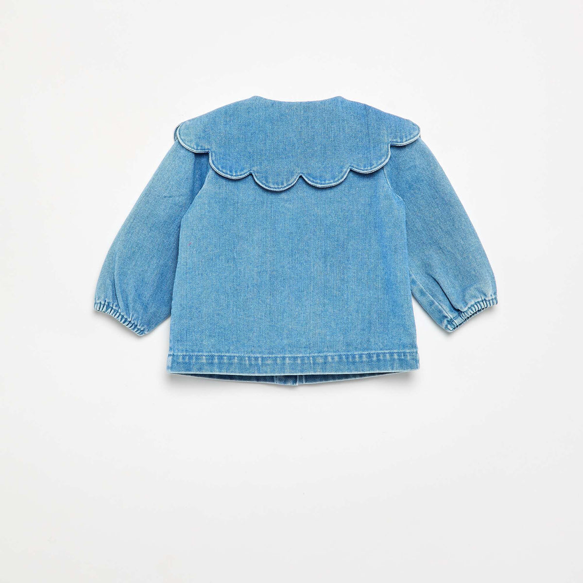 Chemise en denim avec col claudine BLEU