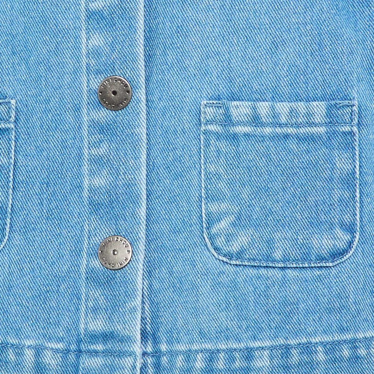 Chemise en denim avec col claudine BLEU