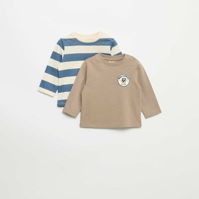 Lot de 2 T-shirts à manches longues BLEU