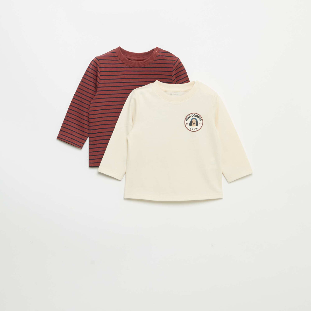 Lot de 2 T-shirts à manches longues MARRON