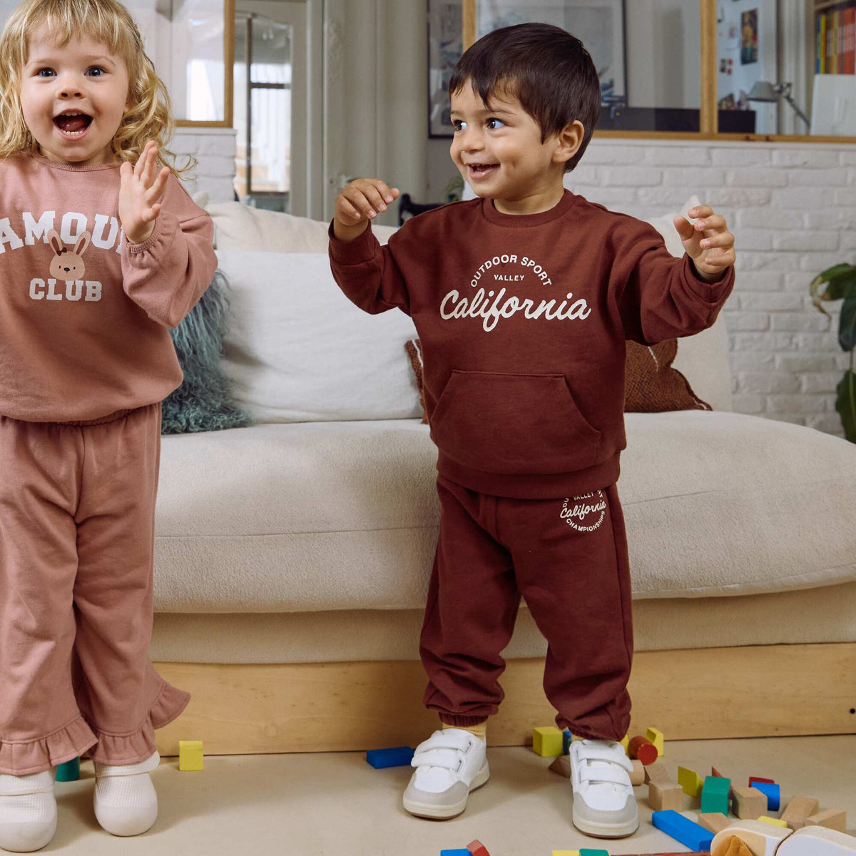 Ensemble 2 pièces - sweat + pantalon de jogging ROUGE