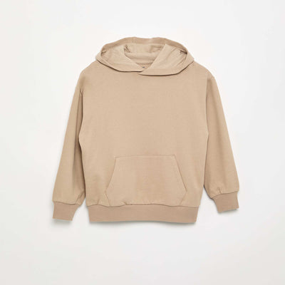Sweat à capuche avec poche kangourou BEIGE