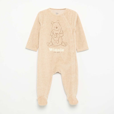 Pyjama dors bien 'Disney' à manches longues en velours BEIGE