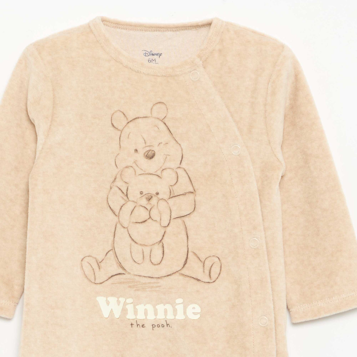 Pyjama dors bien 'Disney' à manches longues en velours BEIGE