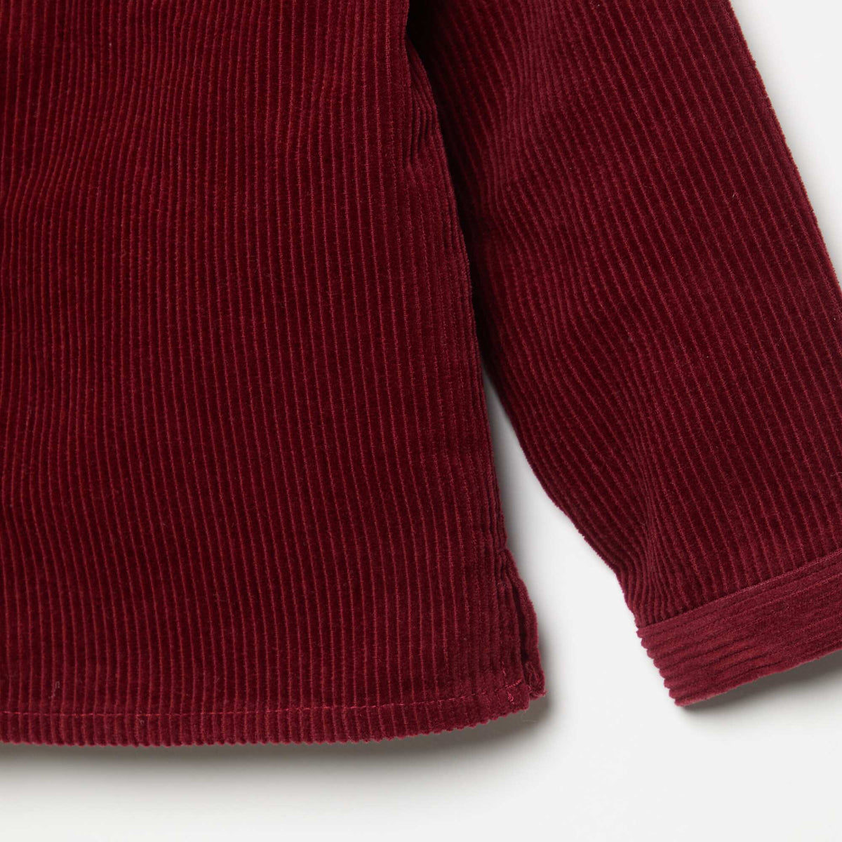 Chemise à manches longues en velours côtelé ROUGE