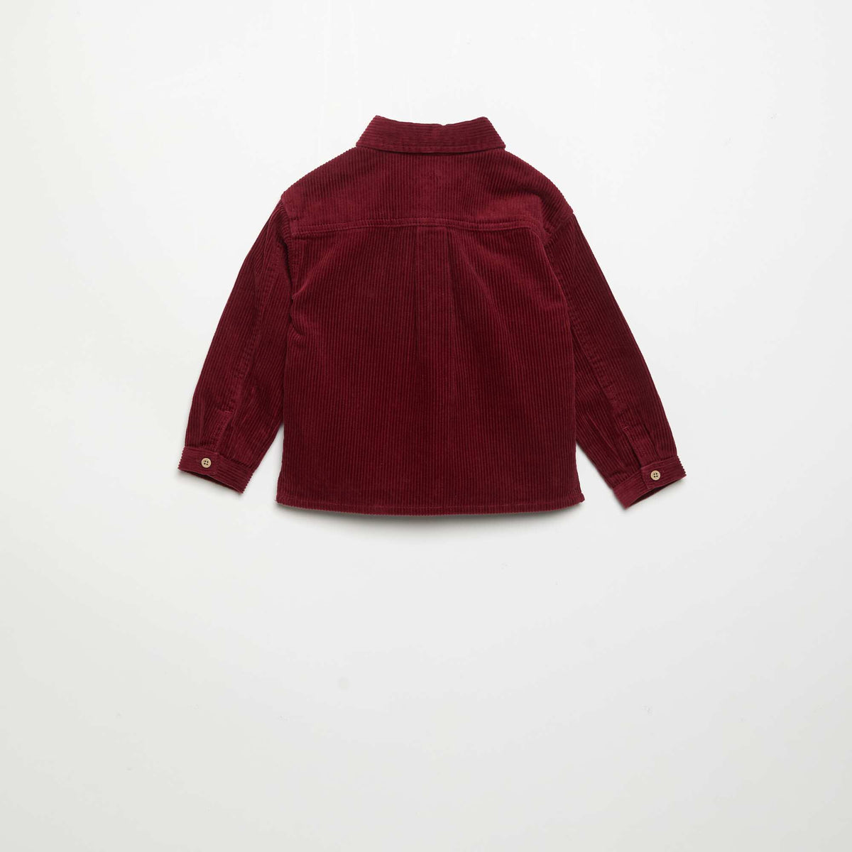 Chemise à manches longues en velours côtelé ROUGE
