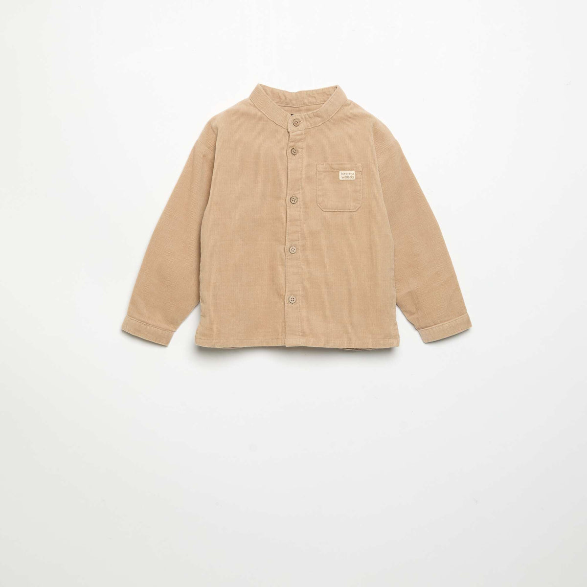 Chemise à manches longues en velours côtelé BEIGE