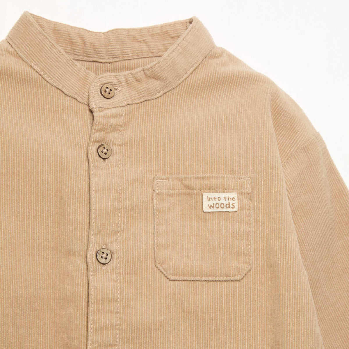 Chemise à manches longues en velours côtelé BEIGE