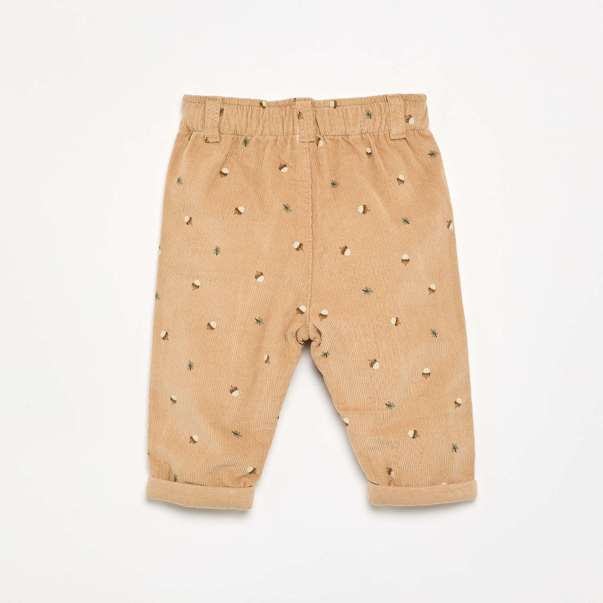 Pantalon en velours imprimé BEIGE