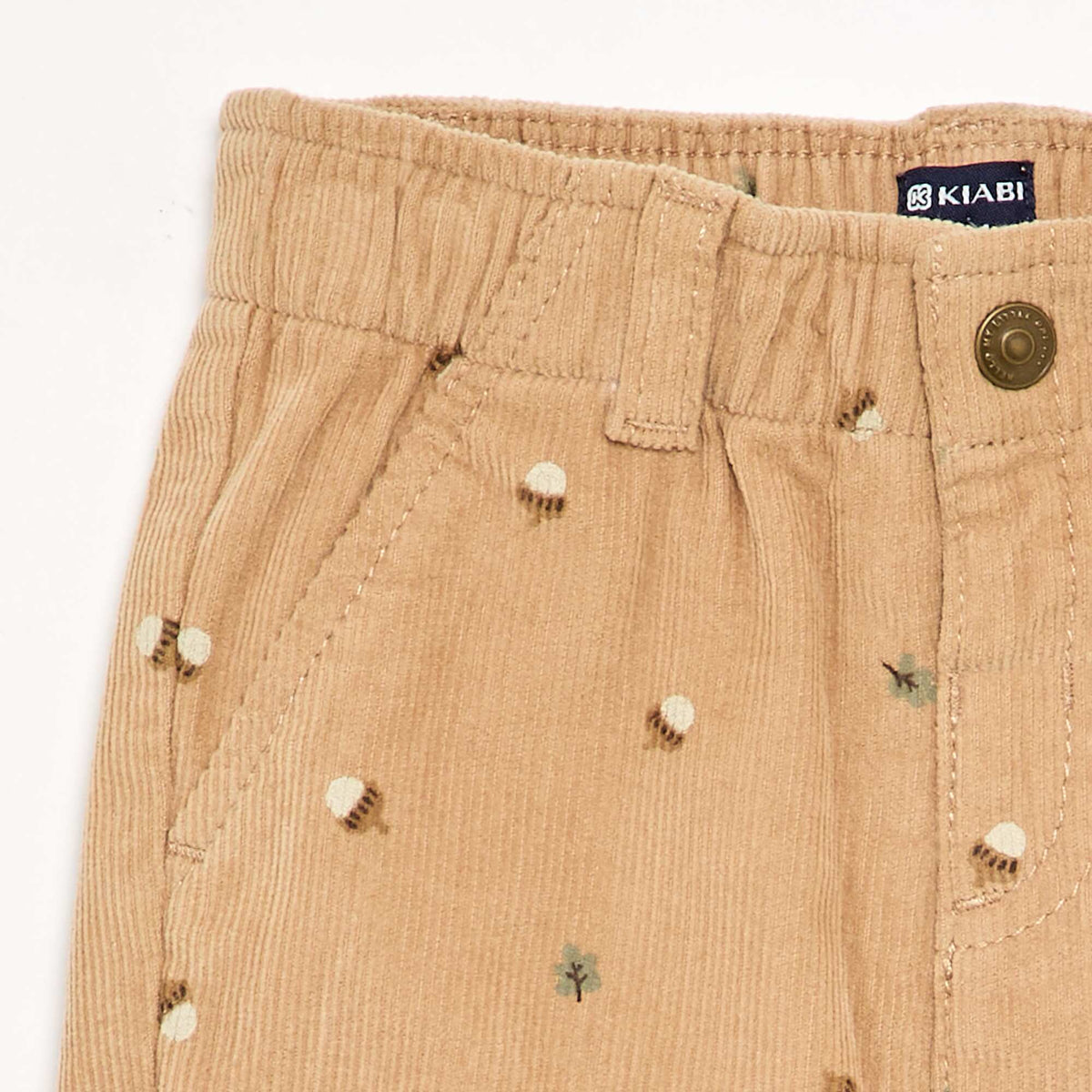Pantalon en velours imprimé BEIGE