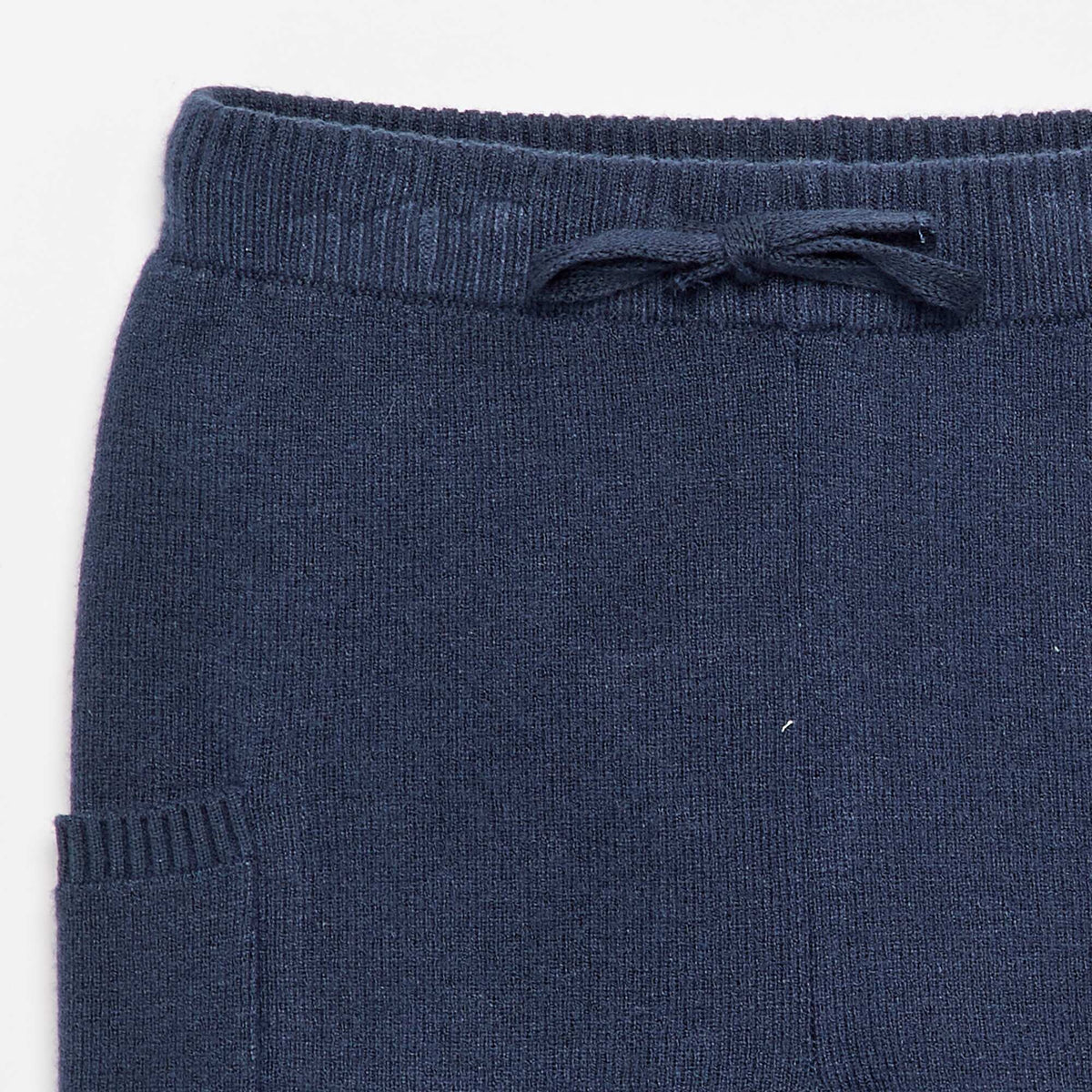 Pantalon uni en maille MARINE
