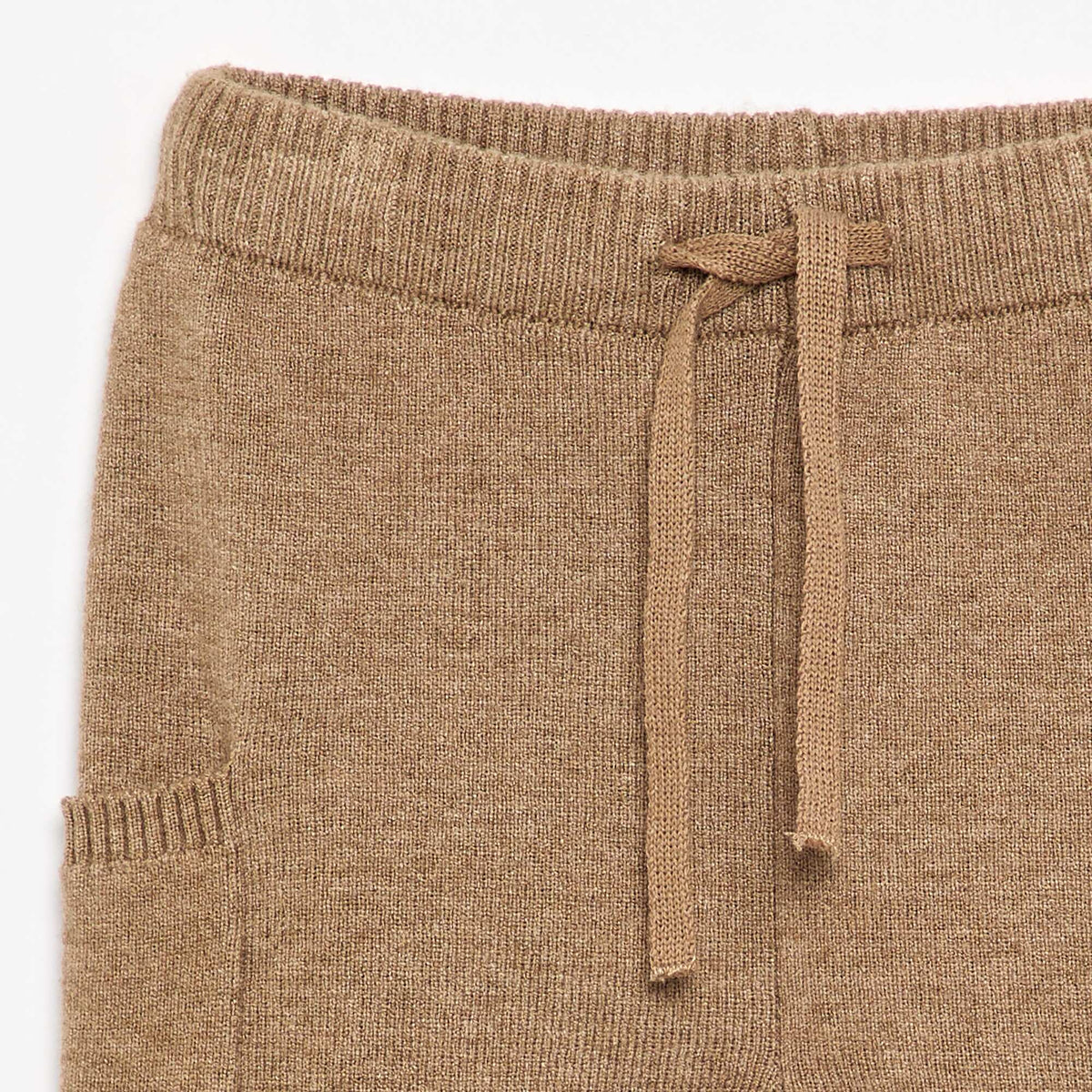 Pantalon uni en maille MARRON