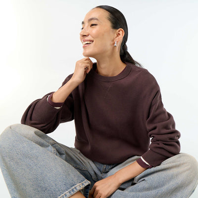 Pull coloré en coton épais MARRON