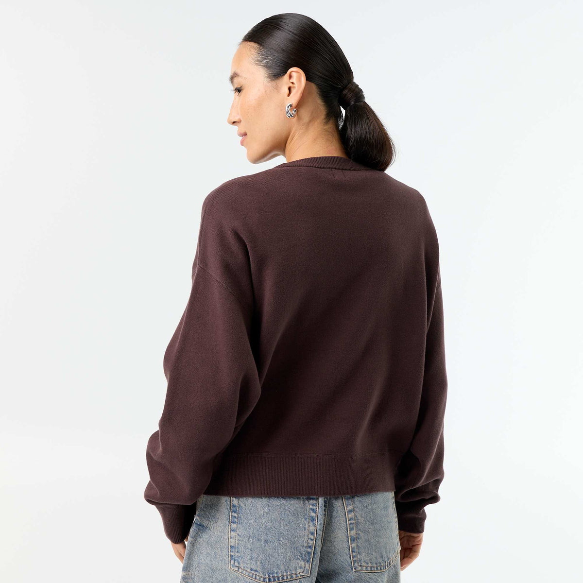 Pull coloré en coton épais MARRON