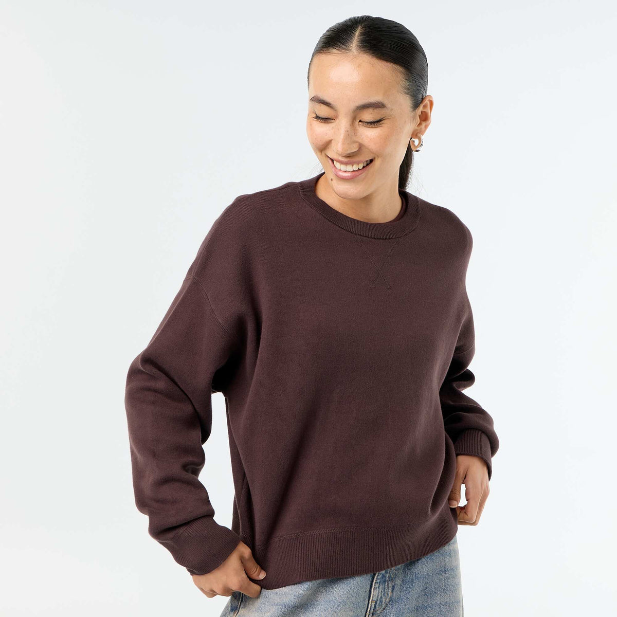 Pull coloré en coton épais MARRON