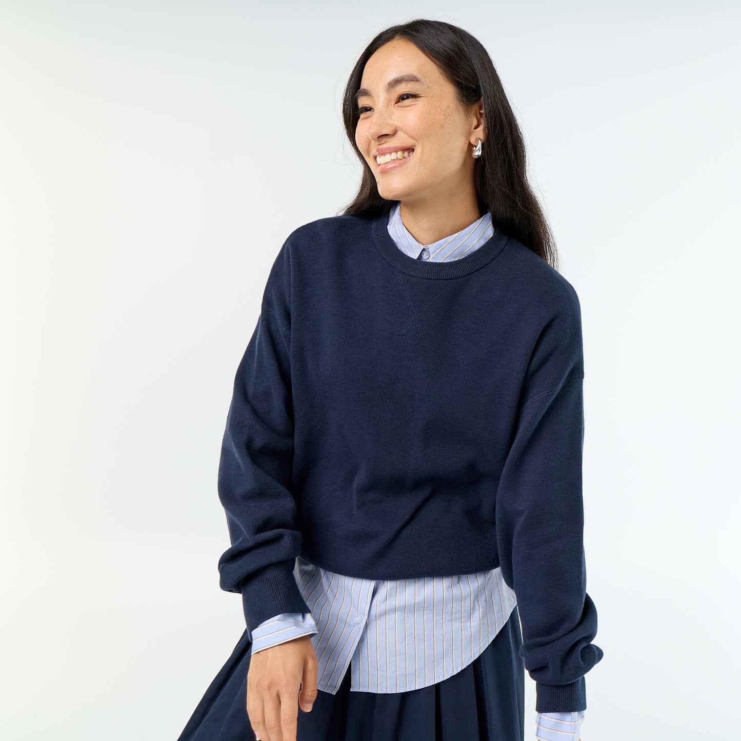 Pull coloré en coton épais BLEU