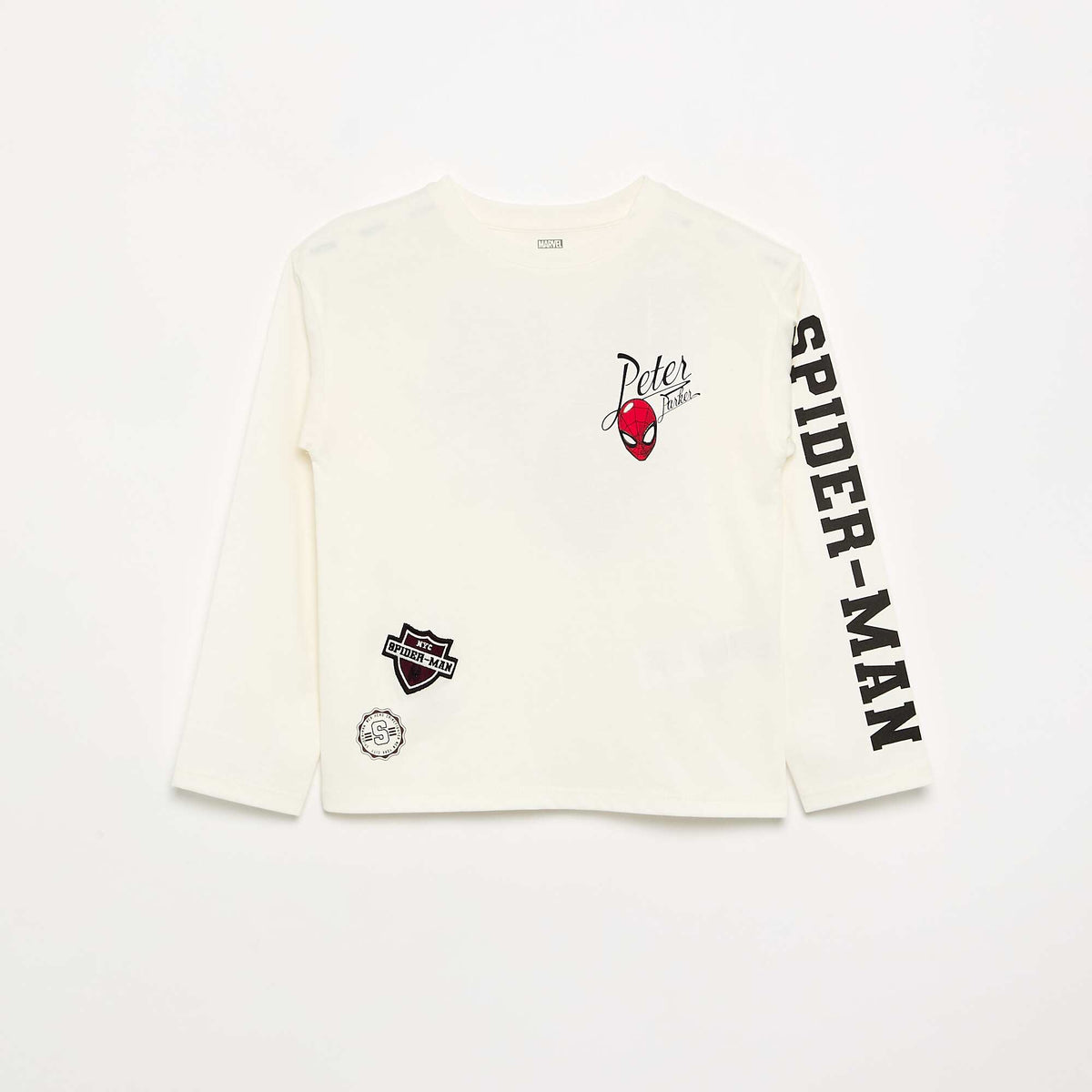 T-shirt 'Marvel' 'Spider-man' à manches longues BLANC