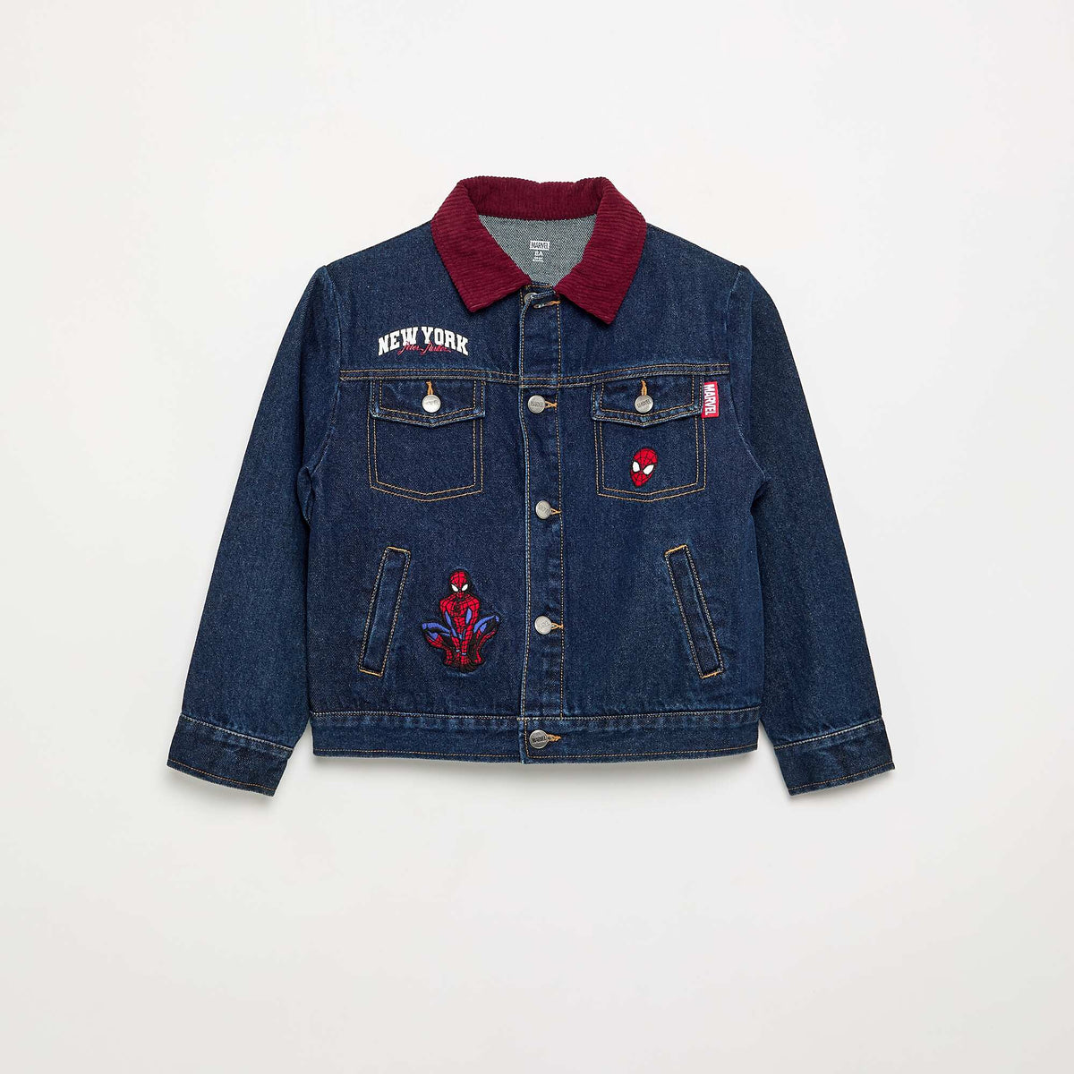 Veste en denim 'Marvel' 'Spiderman' avec col contrasté BLEU