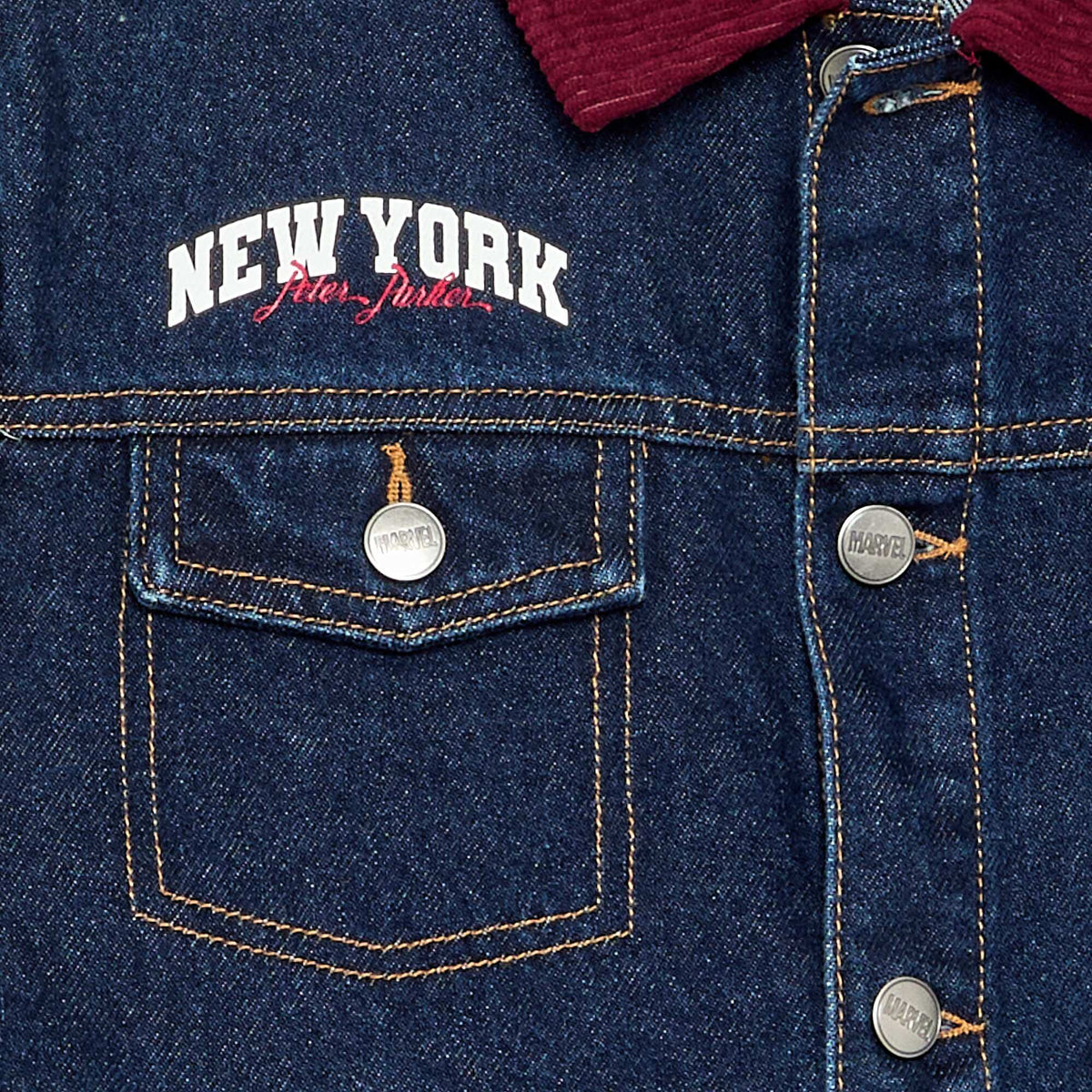 Veste en denim 'Marvel' 'Spiderman' avec col contrasté BLEU