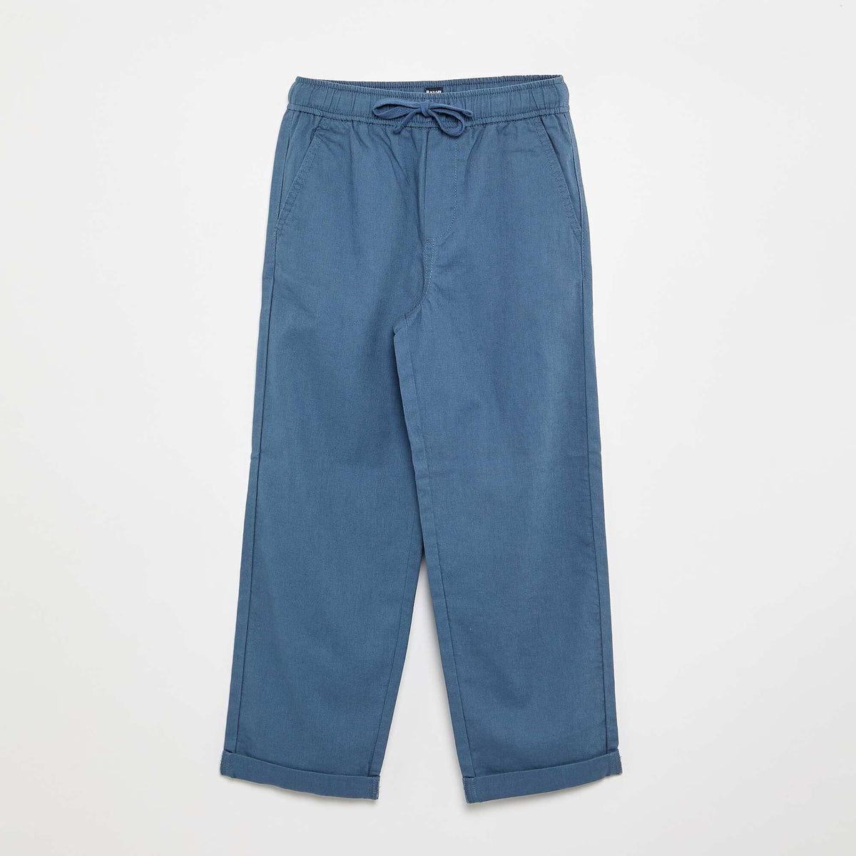 Pantalon en lin et coton BLEU