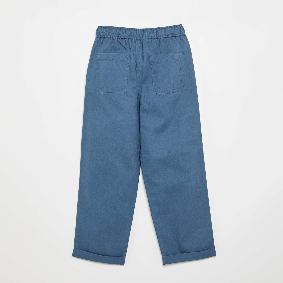 Pantalon en lin et coton BLEU