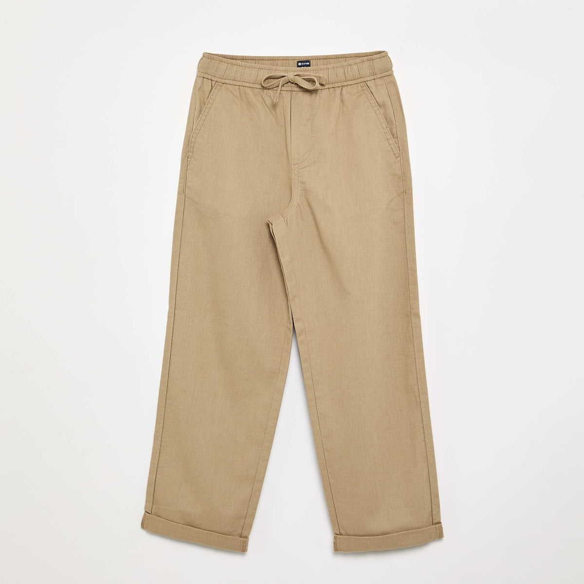 Pantalon en lin et coton BEIGE