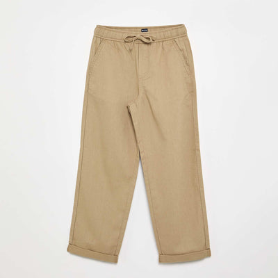 Pantalon en lin et coton BEIGE