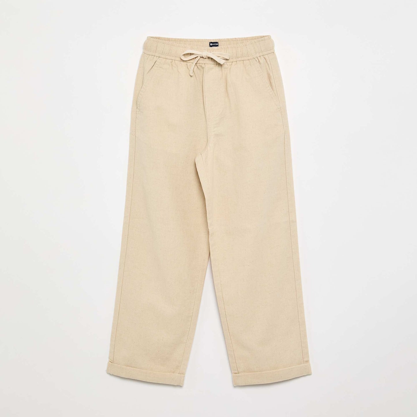 Pantalon en lin et coton BEIGE