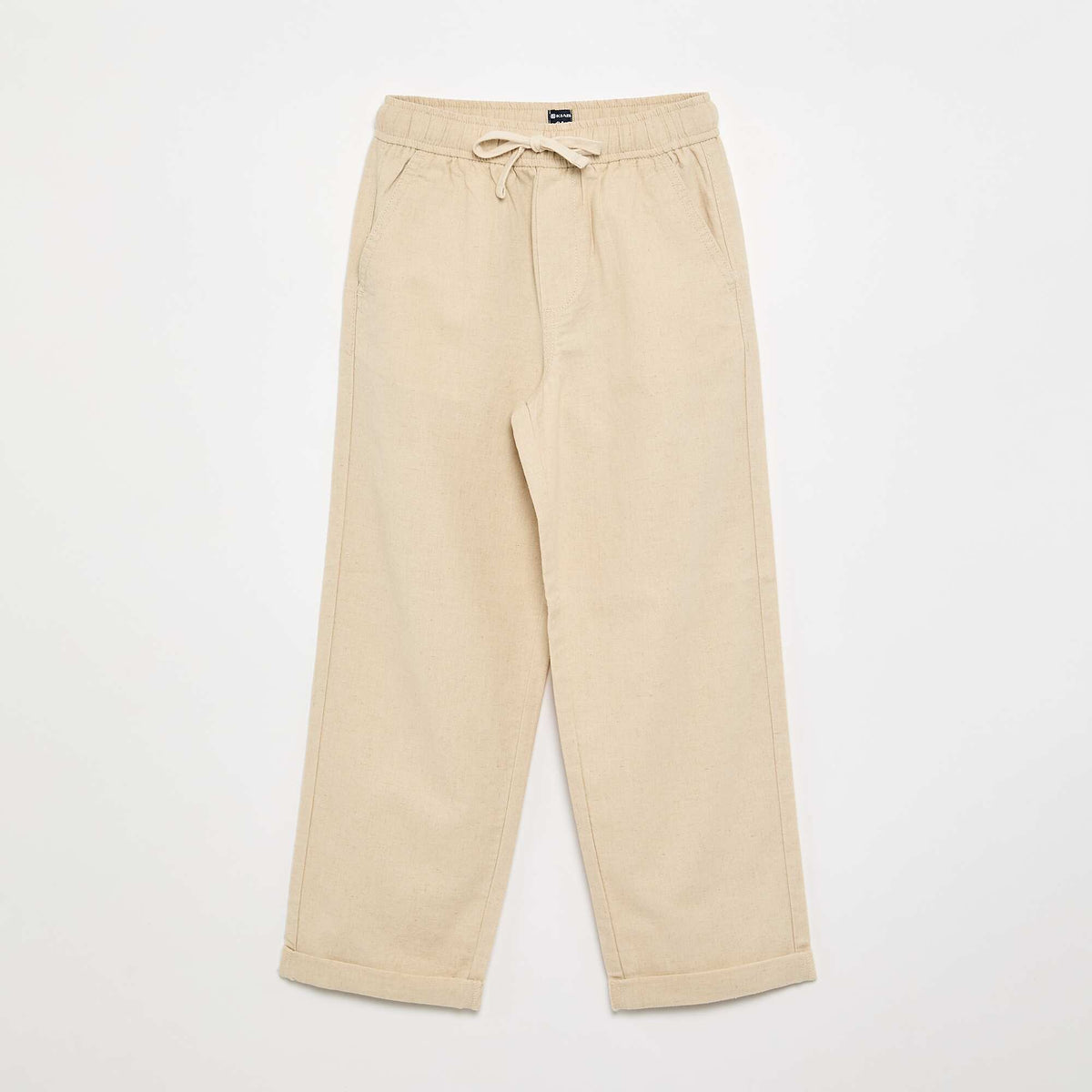 Pantalon en lin et coton BEIGE