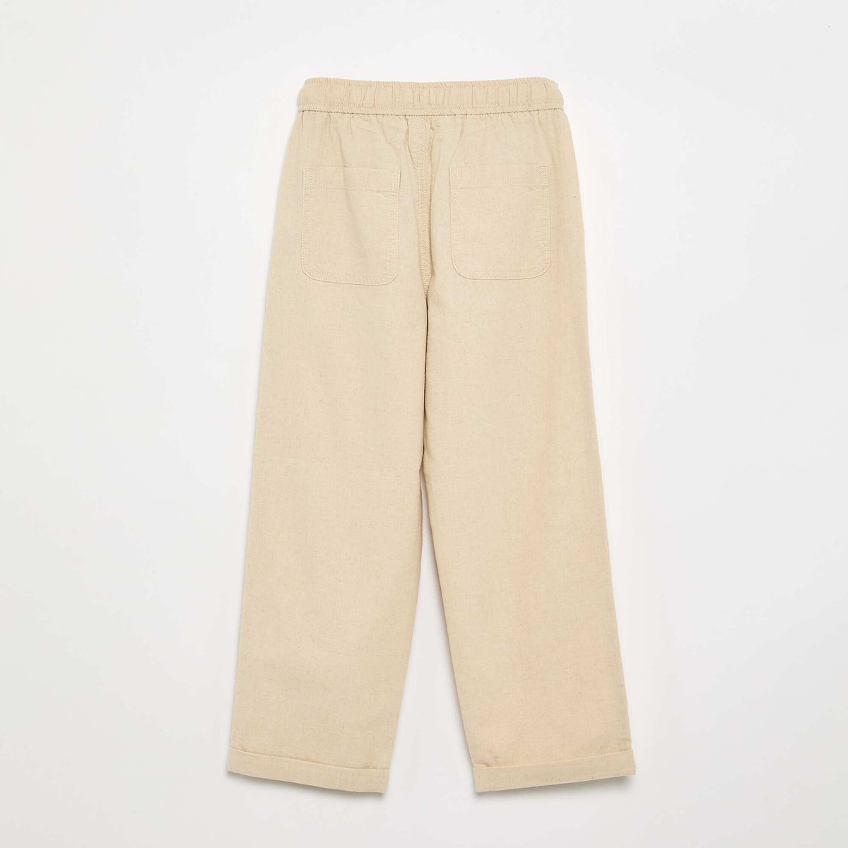 Pantalon en lin et coton BEIGE