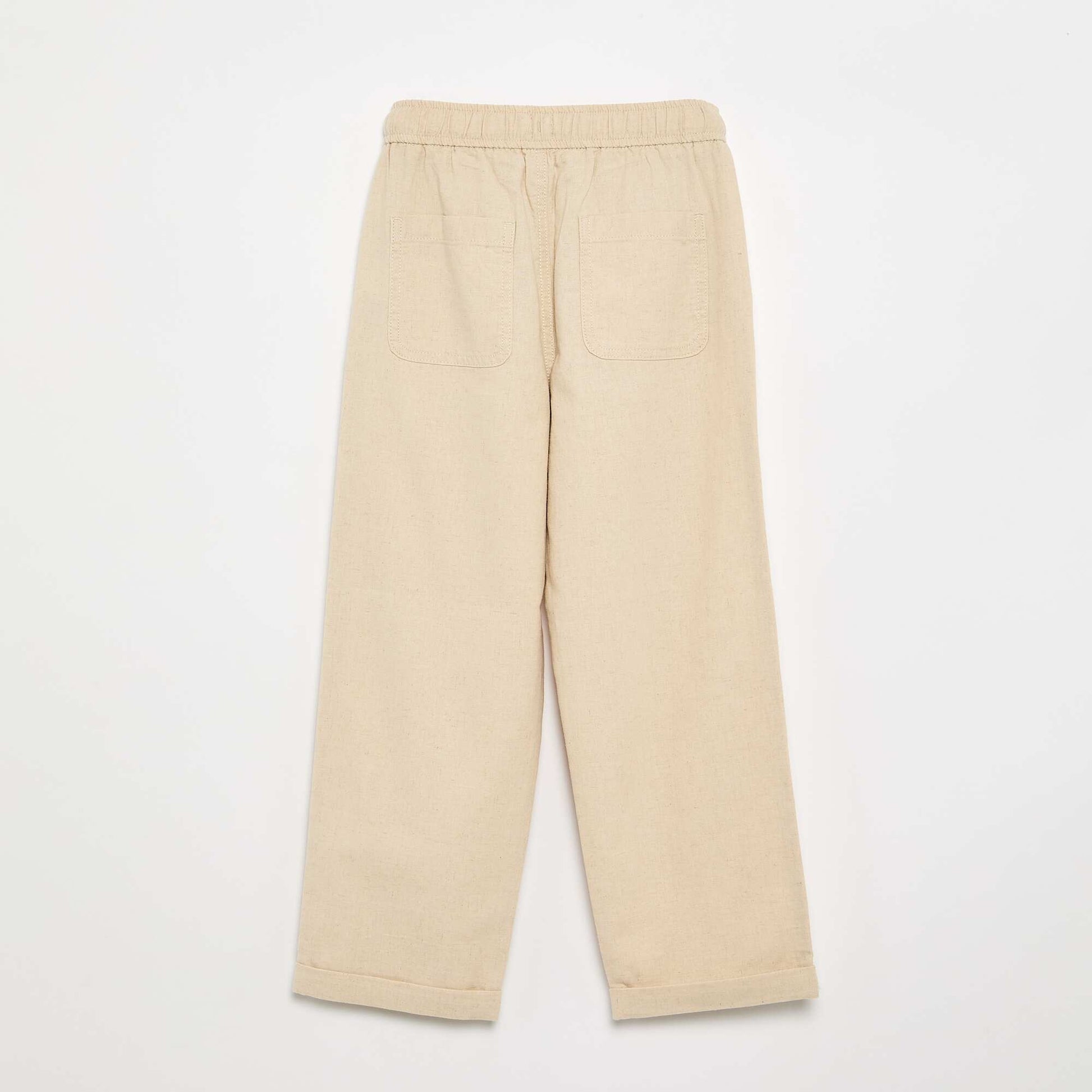 Pantalon en lin et coton BEIGE