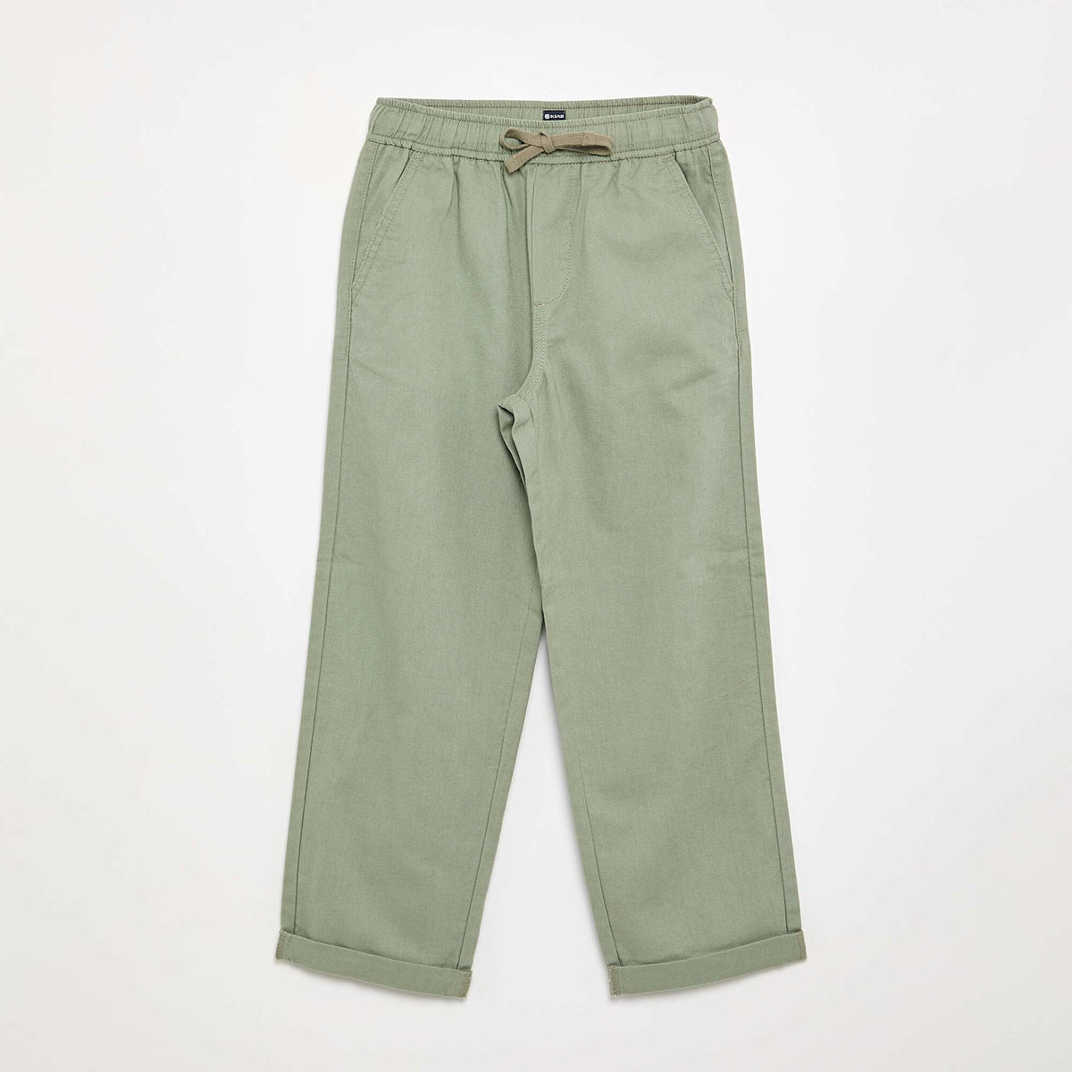 Pantalon en lin et coton VERT