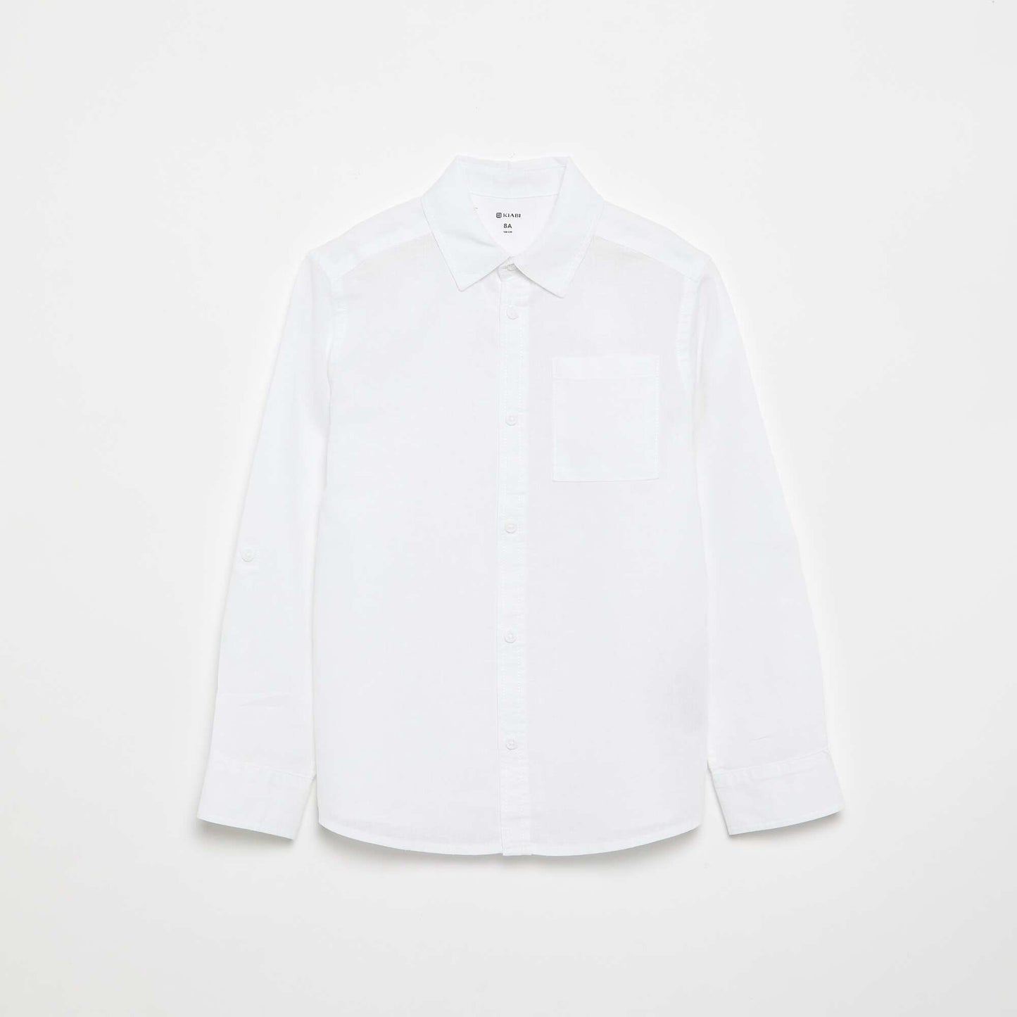 Chemise à manches longues et poche poitrine BLANC