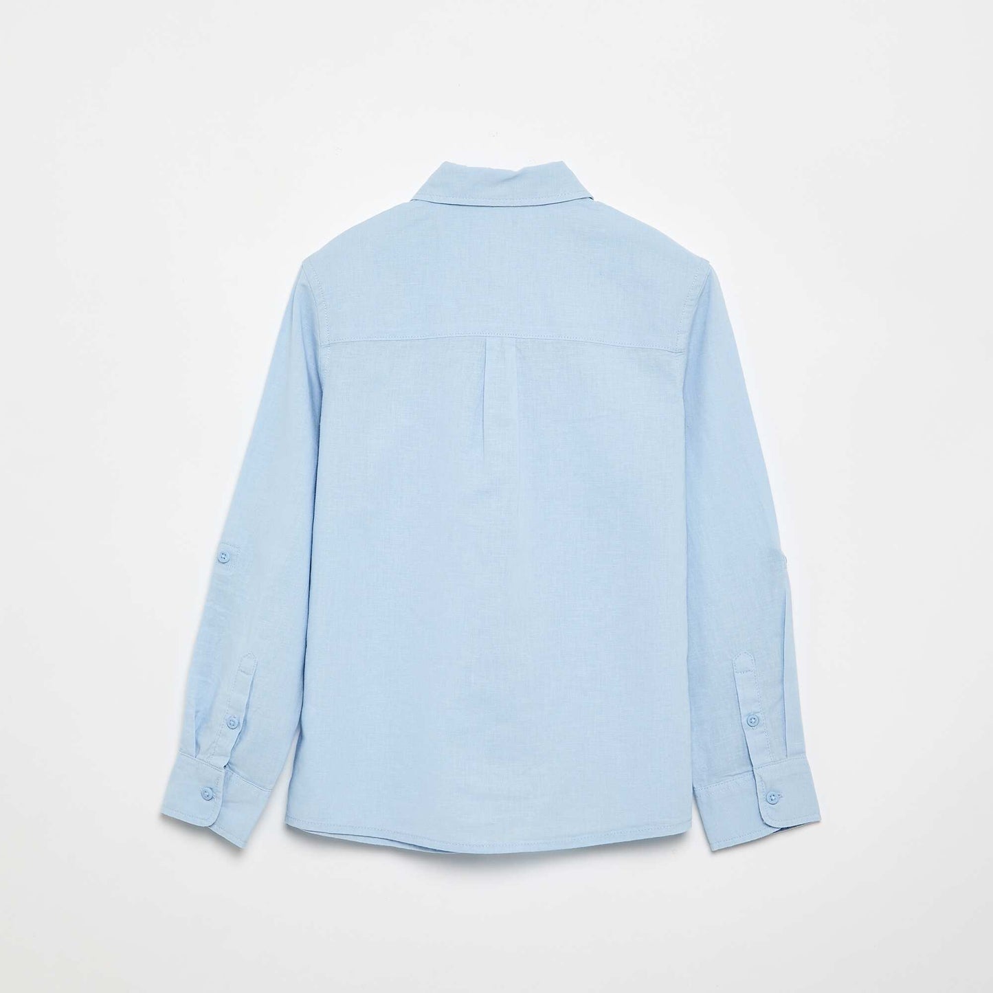 Chemise à manches longues et poche poitrine BLEU