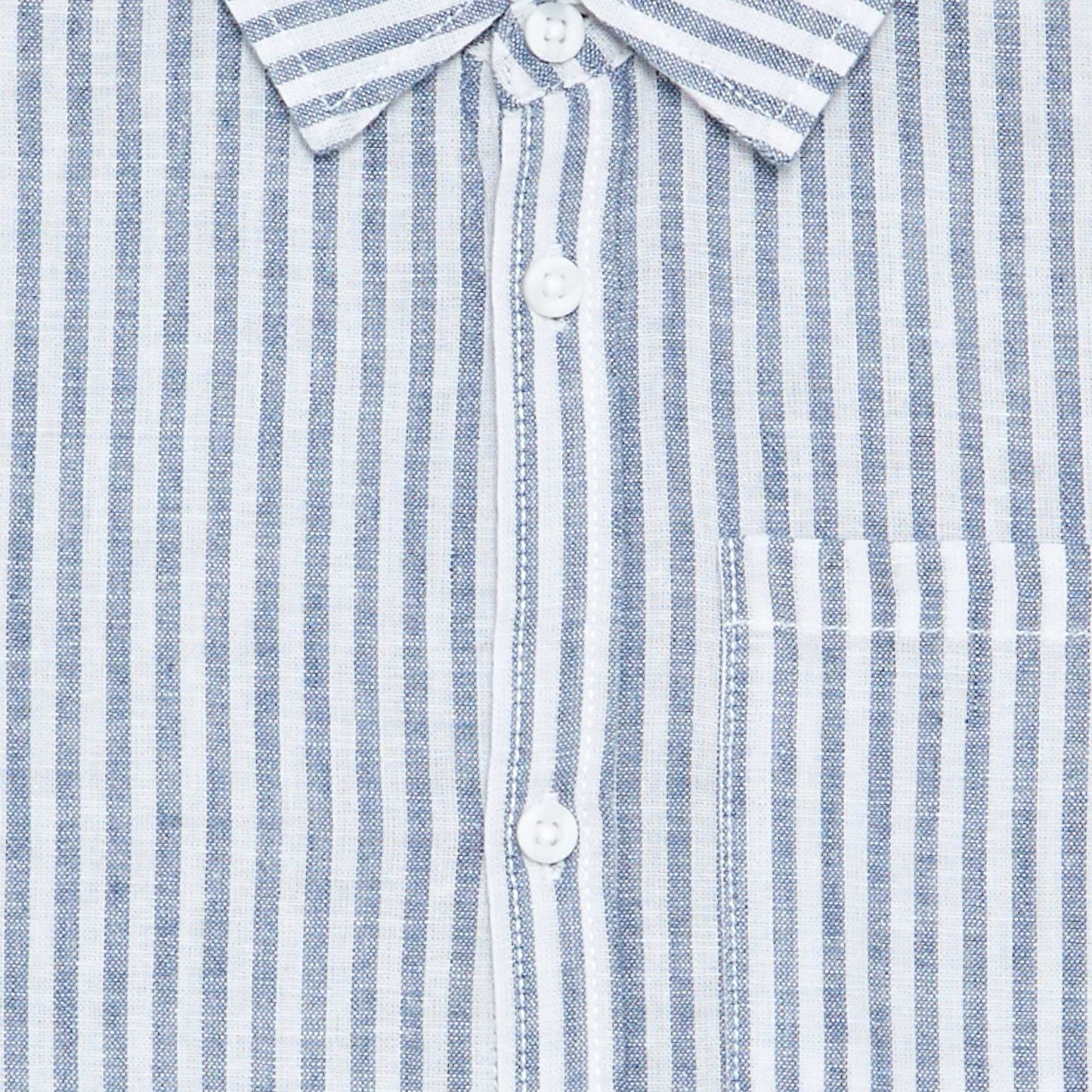 Chemise à manches longues et poche poitrine BLANC